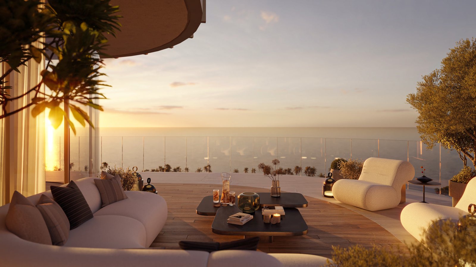 Balcony with a view of the open sea