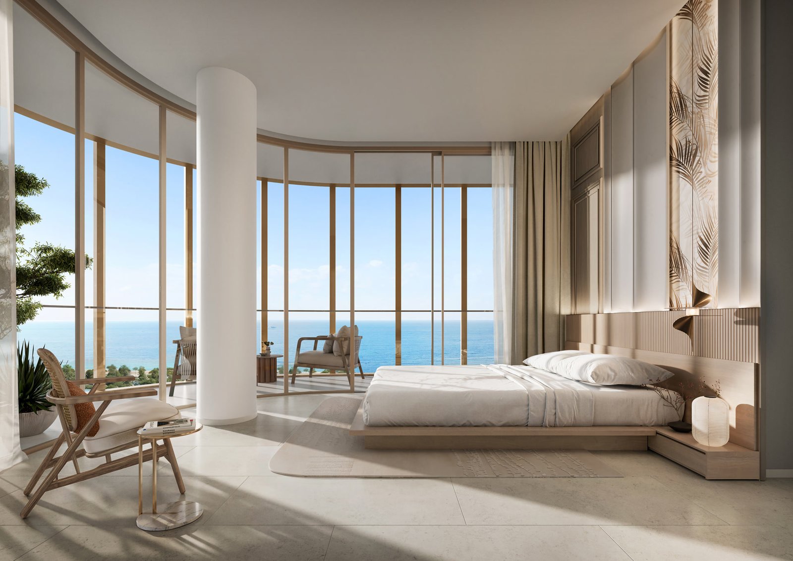 Bedroom with sea light