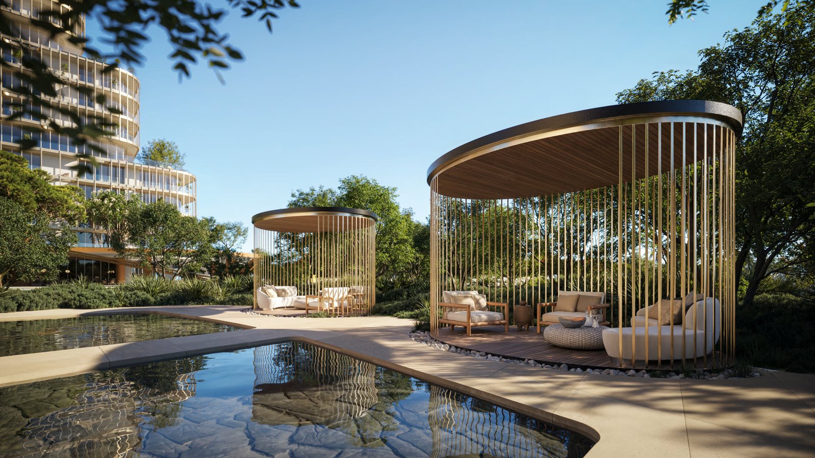 Private cabanas in the gardens
